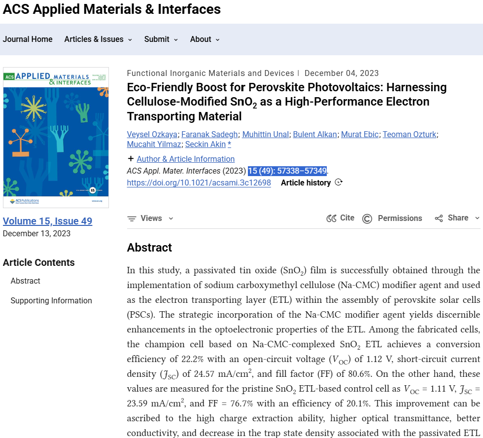 Eco-friendly boost for perovskite photovoltaics: Harnessing cellulose-modified SnO2 as a high-performance electron transporting material